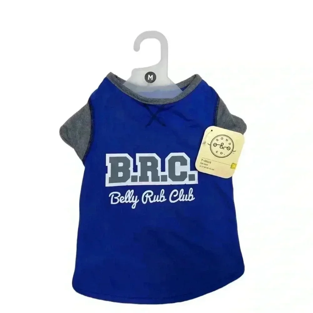 Bond & Co. Belly Rub Club Dog T-Shirt – Medium Blue Graphic Tee , NWT - Picture 1 of 4